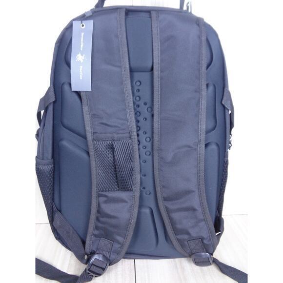 Beverly Hills Polo Club BHPC Backpack Black‎ With Gray Logo Cushioned Straps - Picture 11 of 11